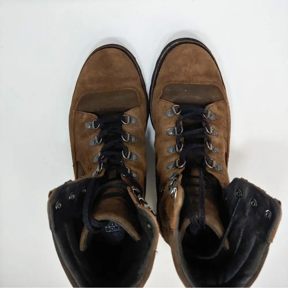 Sorel Mad Mukluk Lace Up Boot‎ NM1926 Brown Black Waterproof 8.5 EU 42 Leather